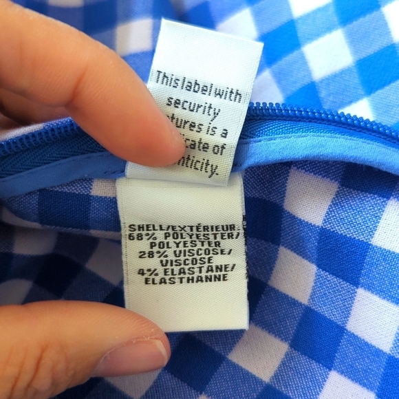 Diane Von Furstenberg Blue Gingham Blouse - Picture 6 of 7